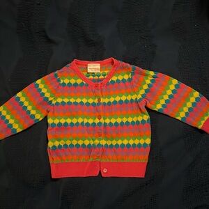 Hanna Andersson Pink and Colorful Knit Sweater
